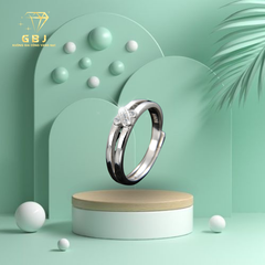Nhẫn Chữ X Đính Đá (Freesize) Chuẩn Bạc 925 - GBJ48178 - Gia Bảo Jewelry (Có Xi Kim)