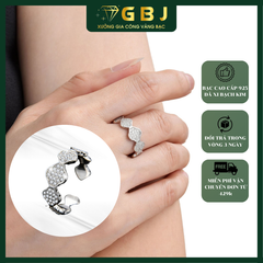 Nhẫn 6 Ngôi Sao Đính Đá (Freesize) Chuẩn Bạc 925 - GBJ48179 - Gia Bảo Jewelry (Có Xi Kim)