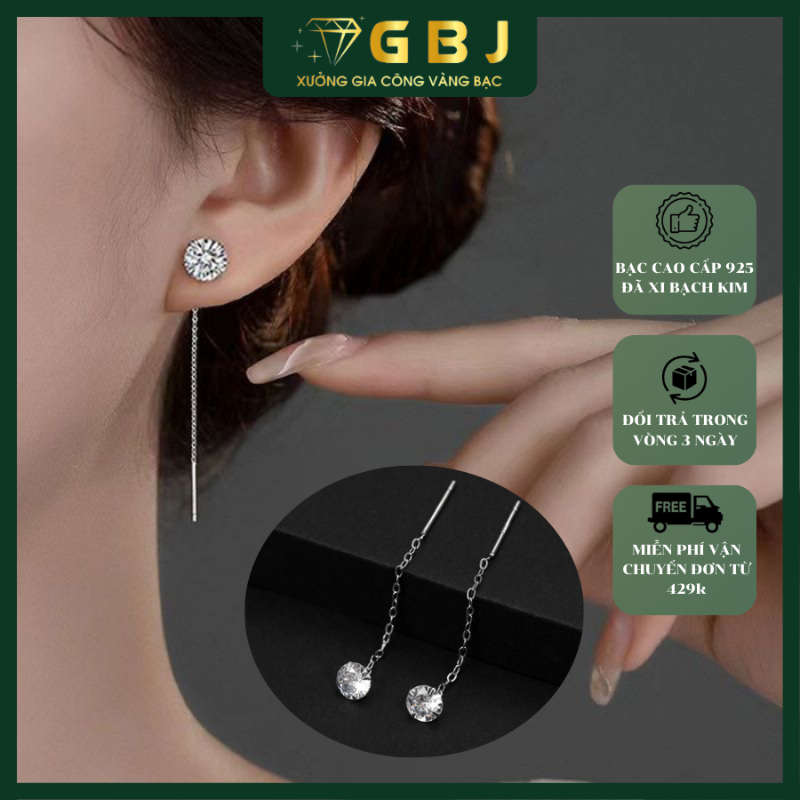 Bông Tai Nụ TT Kiểu Dáng Độc Đáo Chuẩn Bạc 925 - GBJ48639/49546/49547 - Gia Bảo Jewelry