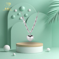 Dây Chuyền LM Hình Tim Chuẩn Bạc 925 - GBJ48643 - Gia Bảo Jewelry