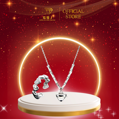 Combo Dây Chuyền LM Hình Tim + Nhẫn Full Tim Chuẩn Bạc 925 - GBJ48643+GBJ47846 - Gia Bảo Jewelry