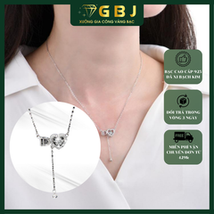 Dây Chuyền LM Chữ D Tim Chuẩn Bạc 925  - GBJ48662 - Gia Bảo Jewelry (Có Xi Kim)
