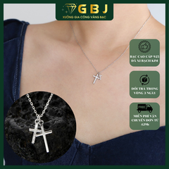 Dây Chuyền Mặt Thánh Giá Cặp Đôi Đính Đá Chuẩn Bạc 925 - GBJ48673 - Gia Bảo Jewelry (Có Xi Kim)