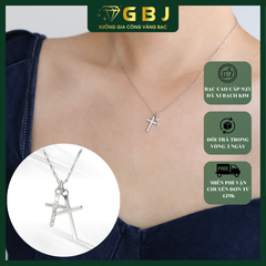 Dây Chuyền Mặt Thánh Giá Cặp Đôi Đính Đá Chuẩn Bạc 925 - GBJ48673 - Gia Bảo Jewelry (Có Xi Kim)