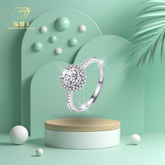 Nhẫn 4 Chấu Viền Đá 02 M.O.I 6li (Freesize) Chuẩn Bạc 925 - GBJ48696 - Gia Bảo Jewelry (Có Xi Kim)