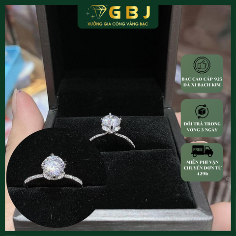 Nhẫn Viền Đá Mảnh 05 6li5 Freesize (10 -16) Chuẩn Bạc 925 - GBJ48697 - Gia Bảo Jewelry (Có Xi Kim)