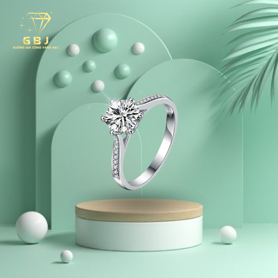 Nhẫn 6 Chấu Viền Đá Mảnh 02 (Freesize 14-20) Chuẩn Bạc 925 - GBJ48702 - Gia Bảo Jewelry (Có Xi Kim)
