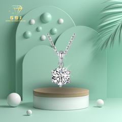 Dây Chuyền Mặt Tròn 6 Chấu M06 M.O.I Chuẩn Bạc 925 - GBJ48754 - Gia Bảo Jewelry (Có Xi Kim)