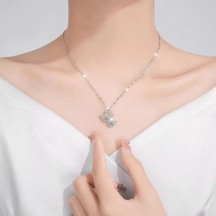Dây Chuyền Bạc Mặt Thiên Nga Đôi Đính Đá CZ Cao Cấp 6LI5 Chuẩn Bạc 925 (Dài 4 Tấc 5) - Đã Xi Bạch Kim - Sang Trọng Quý Phái, Tương Trưng Cho Tình Yêu Chung Thủy - Tặng Kèm Túi Xách Thời Trang Gia Bảo - GBJ48786 - Gia Bảo Jewelry