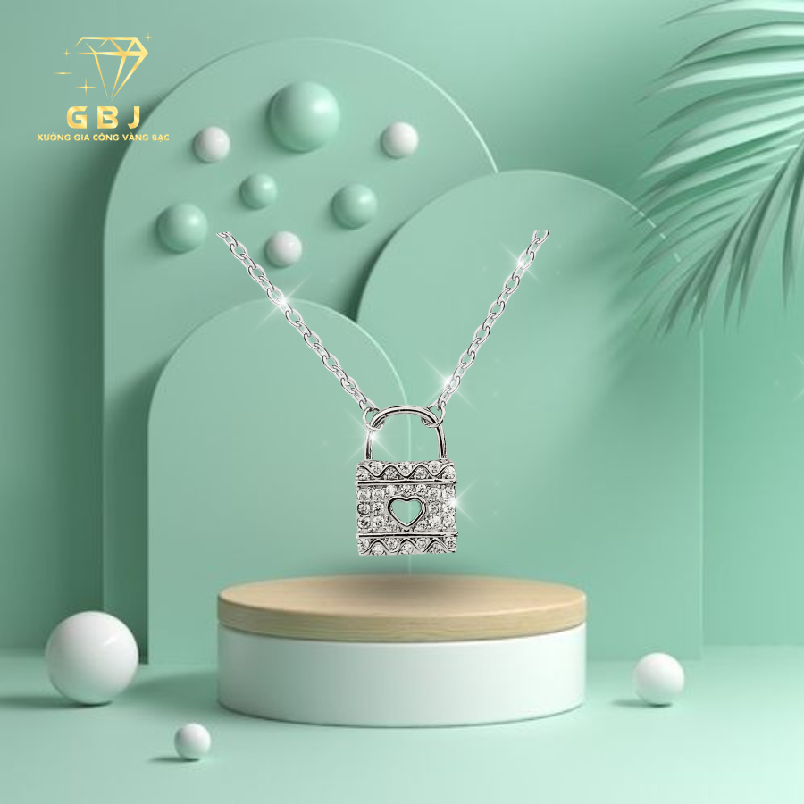 Dây Chuyền LM Ổ Khoá Tim X.K-GBJ52199-Gia Bảo Jewelry