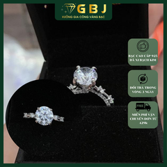 Nhẫn Viền 2 Đá Độc Đáo M.O.I 8li Chuẩn Bạc 925 - GBJ48808 - Gia Bảo Jewelry (Có Xi Kim)