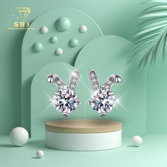Bông Tai Hình Thỏ Xinh Xắn (Chốt Đẩy) Chuẩn Bạc 925 - GBJ48913 - Gia Bảo Jewelry (Có Xi Kim)