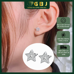 Bông Tai Ngôi Sao 5 Cánh Đính Đá Chuẩn Bạc 925 - GBJ48994 - Gia Bảo Jewelry (Có Xi Kim)