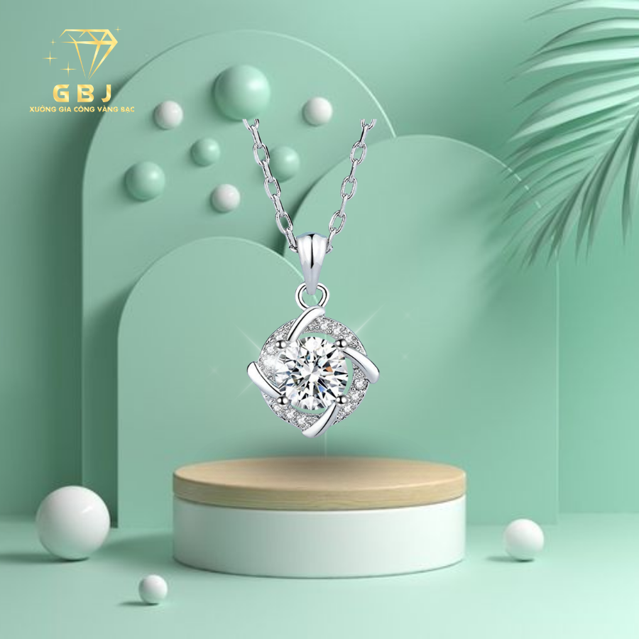 Mặt Kèm Dây Sang Trọng (Xi Kim) Chuẩn Bạc 925 - GBJ45408-40460 - Gia Bảo Jewelry