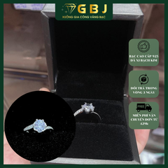 Nhẫn Viền 6 Chấu Độc Đáo Đá 6li5 (Freesize 10 - 16) Chuẩn Bạc 925 - GBJ49426 - Gia Bảo Jewelry