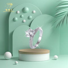 Nhẫn Viền Đôi 6 Chấu Đá 6li5 (Freesize 10 -14) Chuẩn Bạc 925 - GBJ49428 - Gia Bảo Jewelry