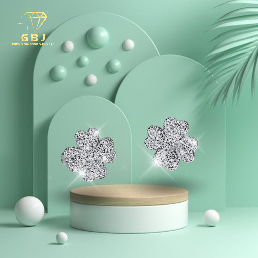 Bông Tai Hình Hoa Mai 4 Cánh Chuẩn Bạc 925 - GBJ49445 - Gia Bảo Jewelry (Có Xi Kim)