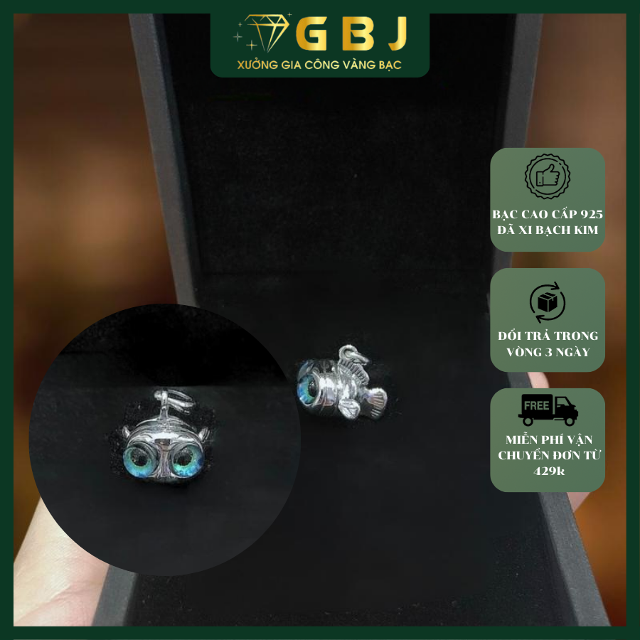 Mặt Dây Chú Cá Đáng Yêu Chuẩn Bạc 925 - GBJ49482 - Gia Bảo Jewelry