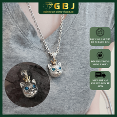 Mặt Dây Mèo Đội Vương Miệng Xinh Xắn Chuẩn Bạc 925 - GBJ49483 - Gia Bảo Jewelry