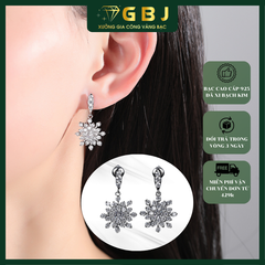 Bông Tai Khoen TT Hoa Tuyết Cao Cấp Chuẩn Bạc 925 - GBJ49542 - Gia Bảo Jewelry
