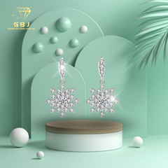 Bông Tai Khoen TT Hoa Tuyết Cao Cấp Chuẩn Bạc 925 - GBJ49542 - Gia Bảo Jewelry