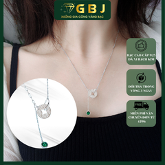 Dây Chuyền LM TT Đính Đ.á Xanh -GBJ49917-Gia Bảo Jewelry