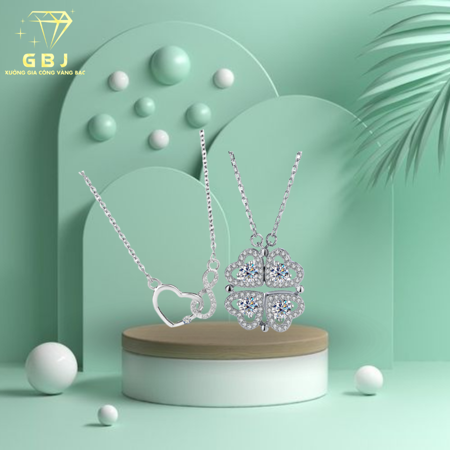 Combo dây chuyền lắc tay tim - GBJ49923 + GBJ49857 - Gia Bảo Jewelry