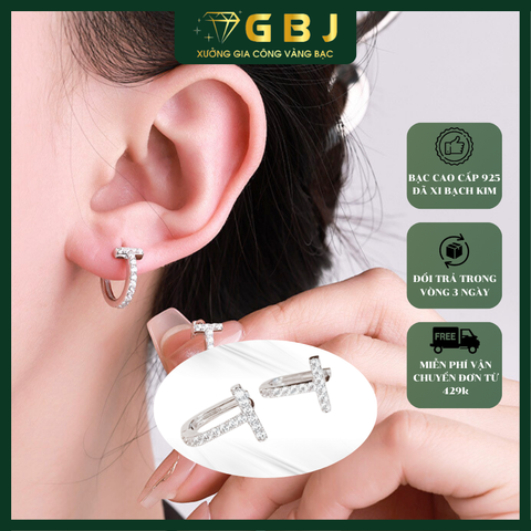 Bông Tai Nữ Chữ T - GBJ50838 - Gia Bảo Jewelry