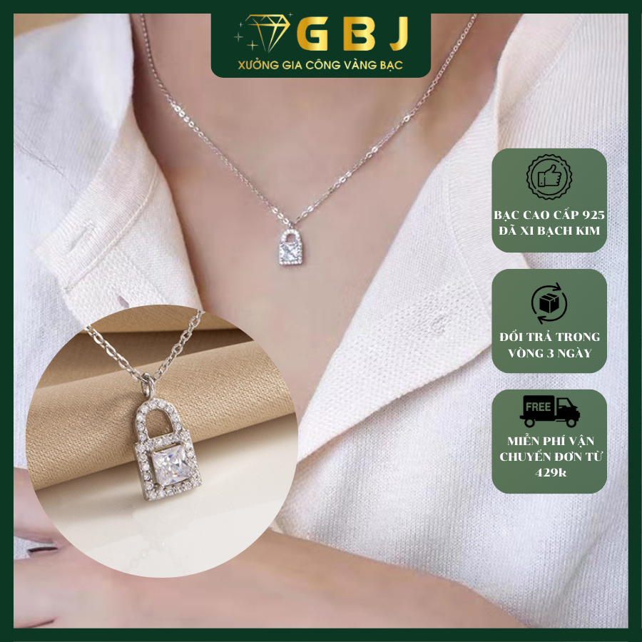 Dây Chuyền LM Ổ Khoá 7li CZ (4T4) X.K - GBJ52192 - Gia Bảo Jewelry (Có Xi Kim)