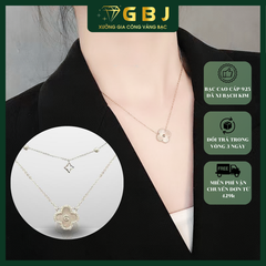 Dây Chuyền LM 4 Cánh Viền Đ.á X.K (4T5) - GBJ52201 - Gia Bảo Jewelry