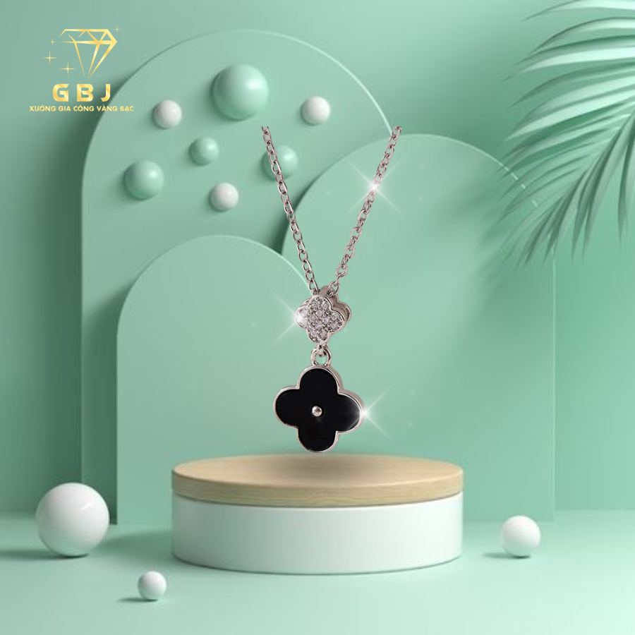Dây Chuyền LM 4 Lá Đen X.K (4T5)-GBJ52209 - Gia Bảo Jewelry