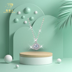 Dây Chuyền LM Tròn Viền Đá Tấm 6Li CZ - GBJ52317- Gia Bảo Jewelry