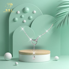 Dây Chuyền Nữ LM Tim Đôi 02 X.K - GBJ52318 - Gia Bảo Jewelry