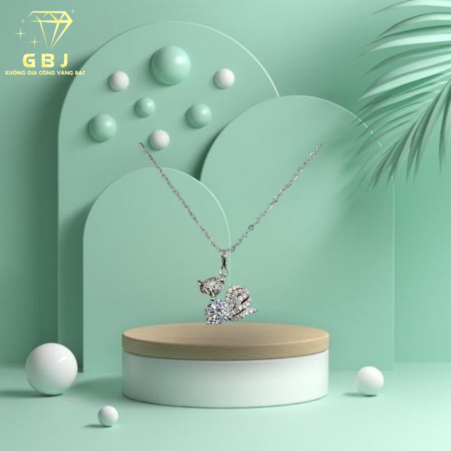 Dây Chuyền Bạc Mặt Hồ Ly 3 Chấu M.O.I 6li - GBJ53342 - Gia Bảo Jewelry