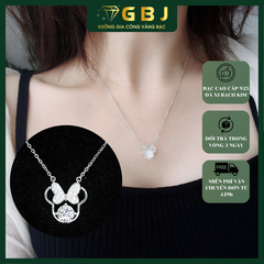 Dây Chuyền Bạc Mặt Chuột Đính Nơ M.O.I 6li- GBJ53345- Gia Bảo Jewelry