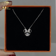 Dây Chuyền Bạc Mặt Chuột Đính Nơ M.O.I 6li- GBJ53345- Gia Bảo Jewelry