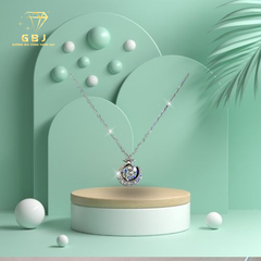 Dây Chuyền Bạc Ngôi Sao Mặt Trăng Lấp Lánh M.O.I 6li - GBJ53347 - Gia Bảo Jewelry