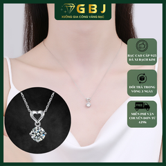 Dây Chuyền Bạc Trái Tim Lấp Lánh M.O.I 6li- GBJ53350- Gia Bảo Jewelry