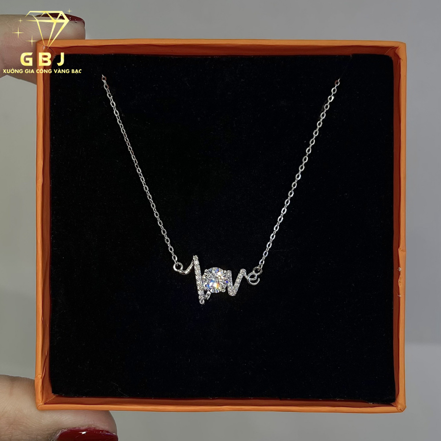 Dây Chuyền Bạc LM Nhịp Tim M.O.I 6li - GBJ53352- Gia Bảo Jewelry