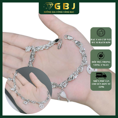 Lắc Tay Bạc Xoắn Charm (X.K) - GBJ54361 - Gia Bảo Jewelry