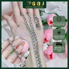 Dây Chuyền Bạc Xích Chạm Khắc CM (X-i Kim) -  GBJ54388 - Gia Bảo Jewelry