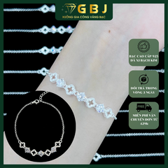 Lắc Tay Bạc Hoa 4 Cánh Mix Đ.á MOISSANITE U.S.A 5Li (X.K) (19cm) - GBJ54893 - Gia Bảo Jewelry (Có Xi Kim)