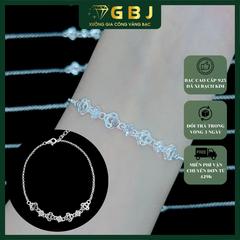 Lắc Tay Bạc Hình Tim Mix Đ.á MOISSANITE U.S.A 4Li (X.K) (19cm) - GBJ54894 - Gia Bảo Jewelry (Có Xi Kim)