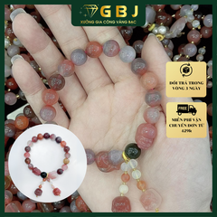 Vòng Tay Chuỗi CT Nam Hồng Mix Charm Hồ Ly 10Li Thiết Kế Sang Trọng -GBJ56062 - Gia Bảo Jewelry