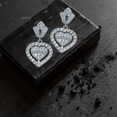 Bông Tai Mặt Trái Tim Viền Đá Chuẩn Bạc 925 - GBJ47922 - Gia Bảo Jewelry (Có Xi Kim)