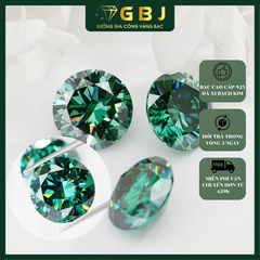 Đá Moissanite Kim Cương Nhân Tạo Xanh - Gia Bảo Jewelry