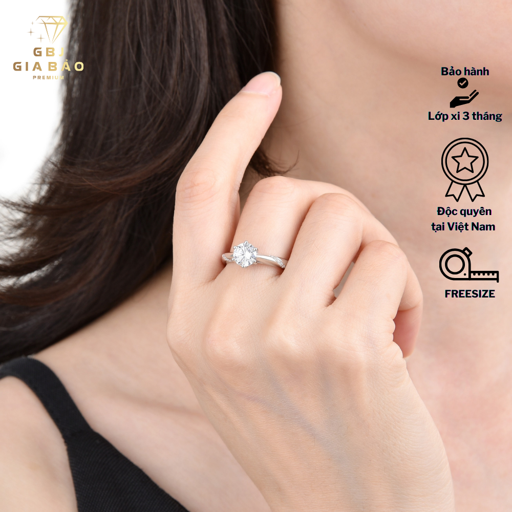 Nhẫn Bạc Đính Đá Cao Cấp (Freesize) Chuẩn Bạc 925 - GBJ47513 - Gia Bảo Jewelry