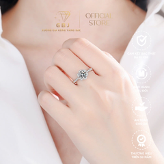 Nhẫn Nữ Hoa 6 Cánh NU06 (Freesize) Chuẩn Bạc 925 - GBJ47509 - Gia Bảo Jewelry (Có Xi Kim)