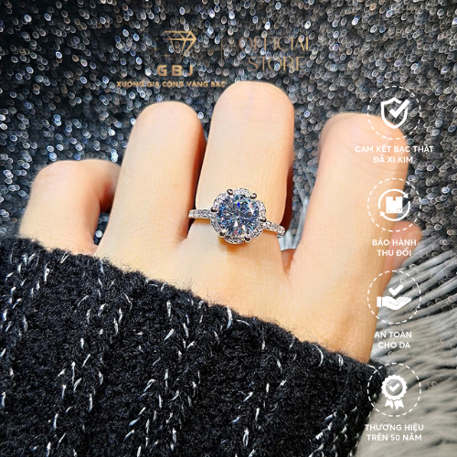 Nhẫn Nữ Hoa 6 Cánh NU06 (Freesize) Chuẩn Bạc 925 - GBJ47509 - Gia Bảo Jewelry (Có Xi Kim)