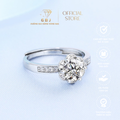 Nhẫn Nữ Hoa 6 Cánh NU06 (Freesize) Chuẩn Bạc 925 - GBJ47509 - Gia Bảo Jewelry (Có Xi Kim)